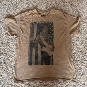 Jimi Hendrix American Flag Graphic T-Shirt Size M/L Guitar Rock and Roll H3